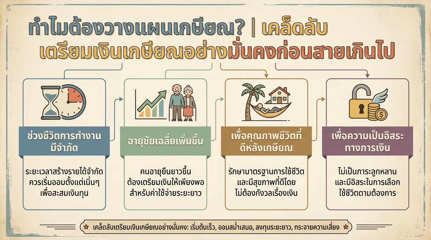 ทำไมต้องวางแผนเกษียณ? เตรียมเงินเกษียณให้มั่นคงก่อนเกษียณ