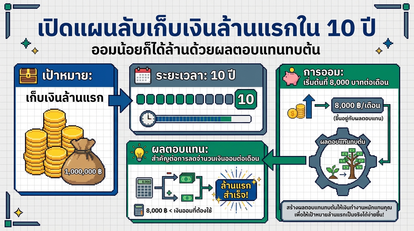 เปิดแผนลับเก็บเงินล้านแรกใน 10 ปี ออมน้อยก็ได้ล้าน