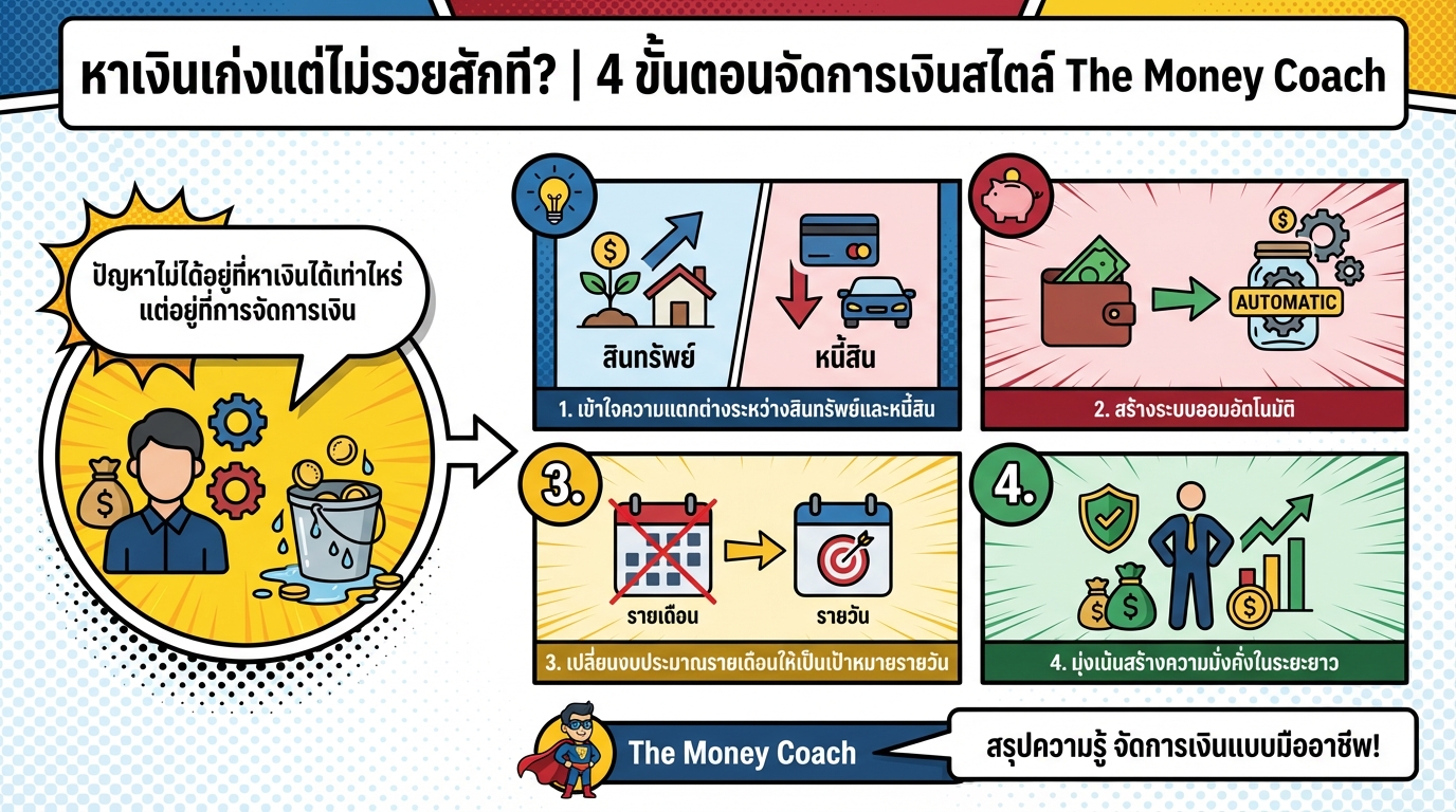 หาเงินเก่งแต่ไม่รวยสักที? 4 ขั้นตอนจัดการเงินสไตล์ The Money Coach