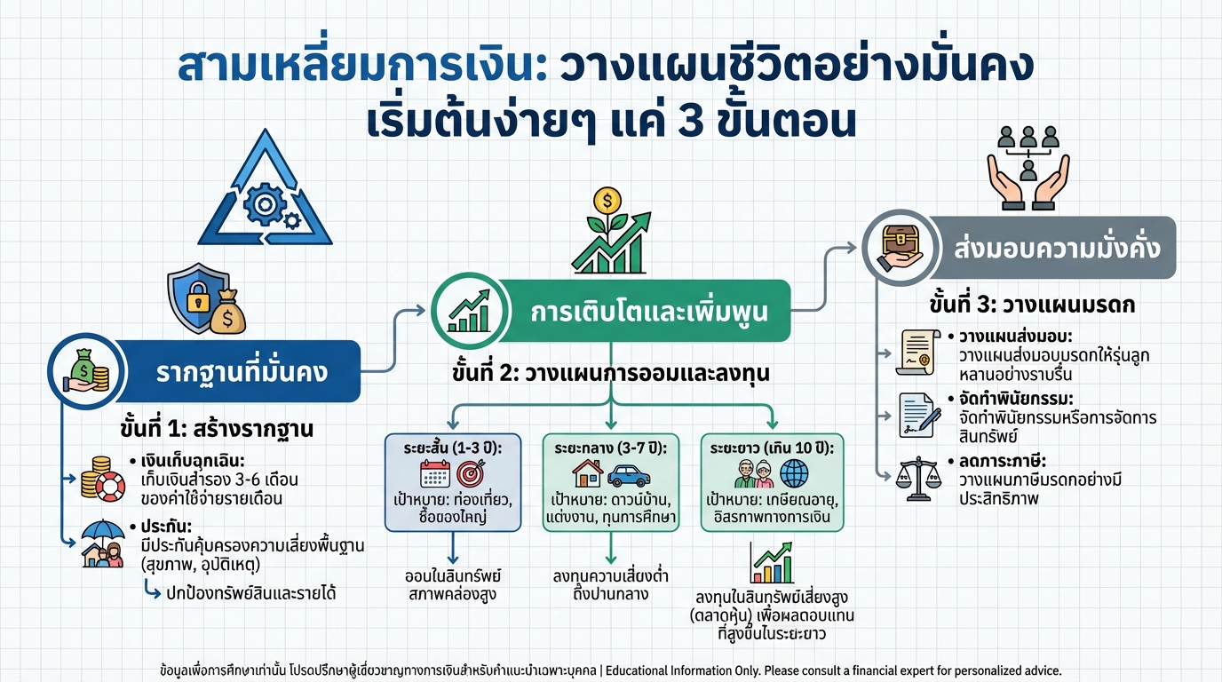 สามเหลี่ยมการเงิน: วางแผนชีวิตมั่นคง เริ่มต้นง่ายๆ 3 ขั้นตอน