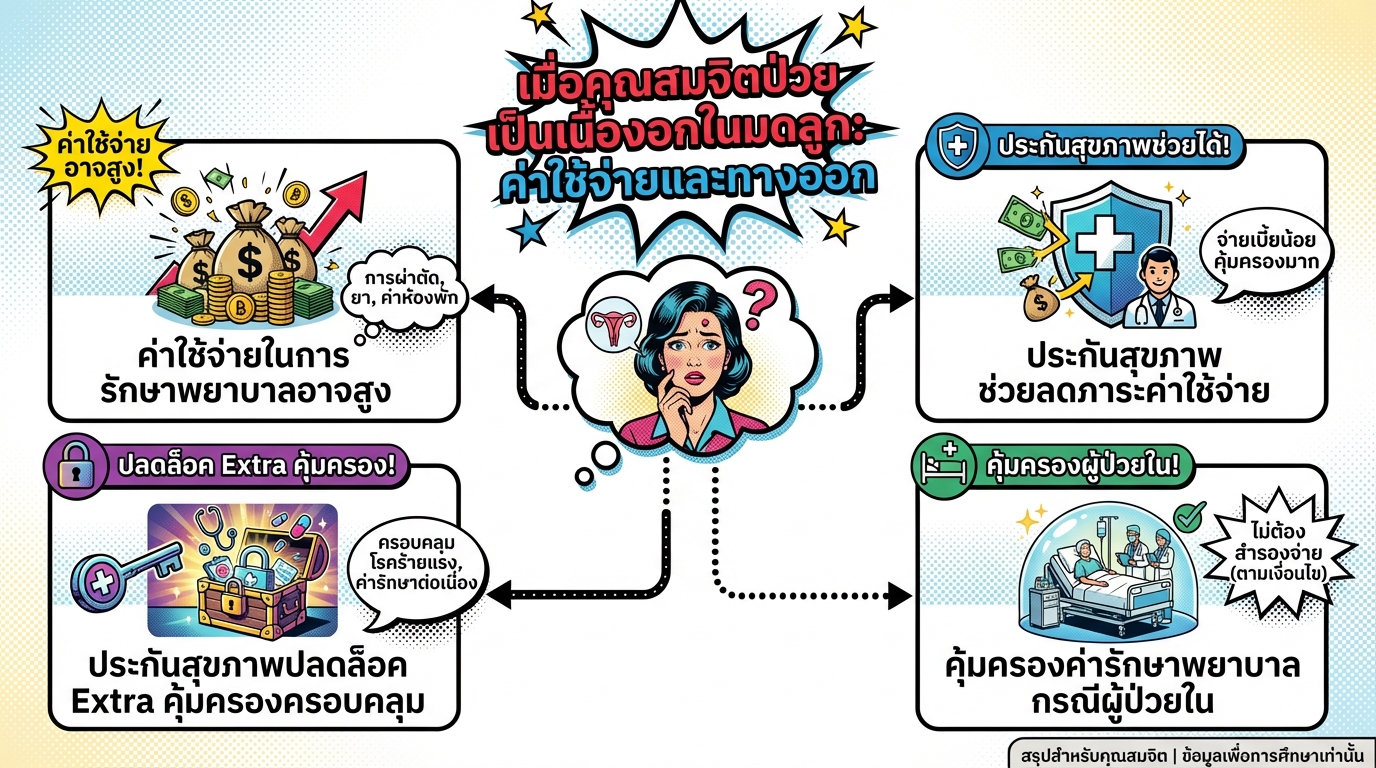 เมื่อคุณสมจิตป่วยเป็นเนื้องอกในมดลูก: ค่าใช้จ่ายและทางออก