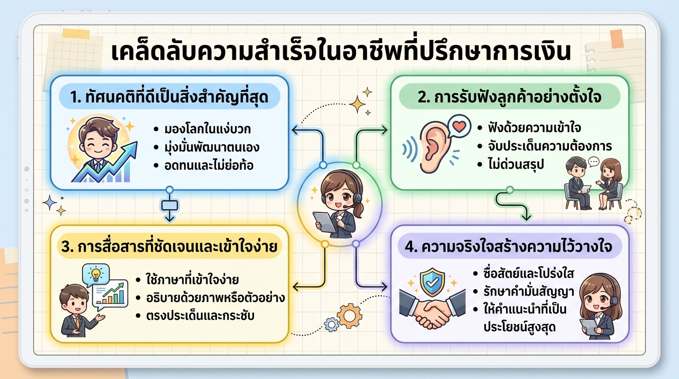 เคล็ดลับความสำเร็จในอาชีพที่ปรึกษาการเงิน: คู่มือฉบับสมบูรณ์