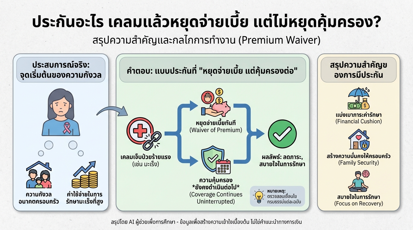 ประกันอะไร เคลมแล้วยังคุ้มครอง? ทางออกเมื่อโรคร้ายมาเยือน