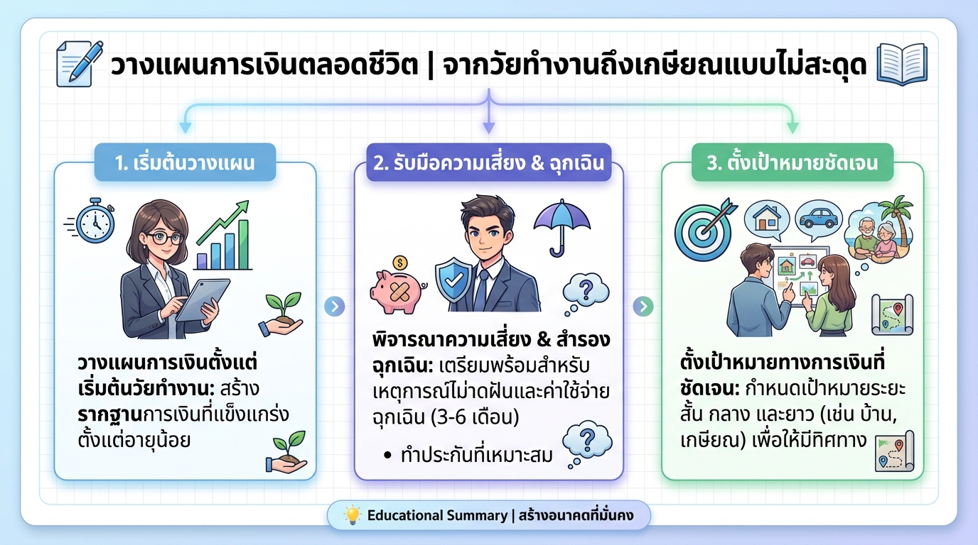 วางแผนการเงินตลอดชีวิต | จากวัยทำงานถึงเกษียณแบบไม่สะดุด