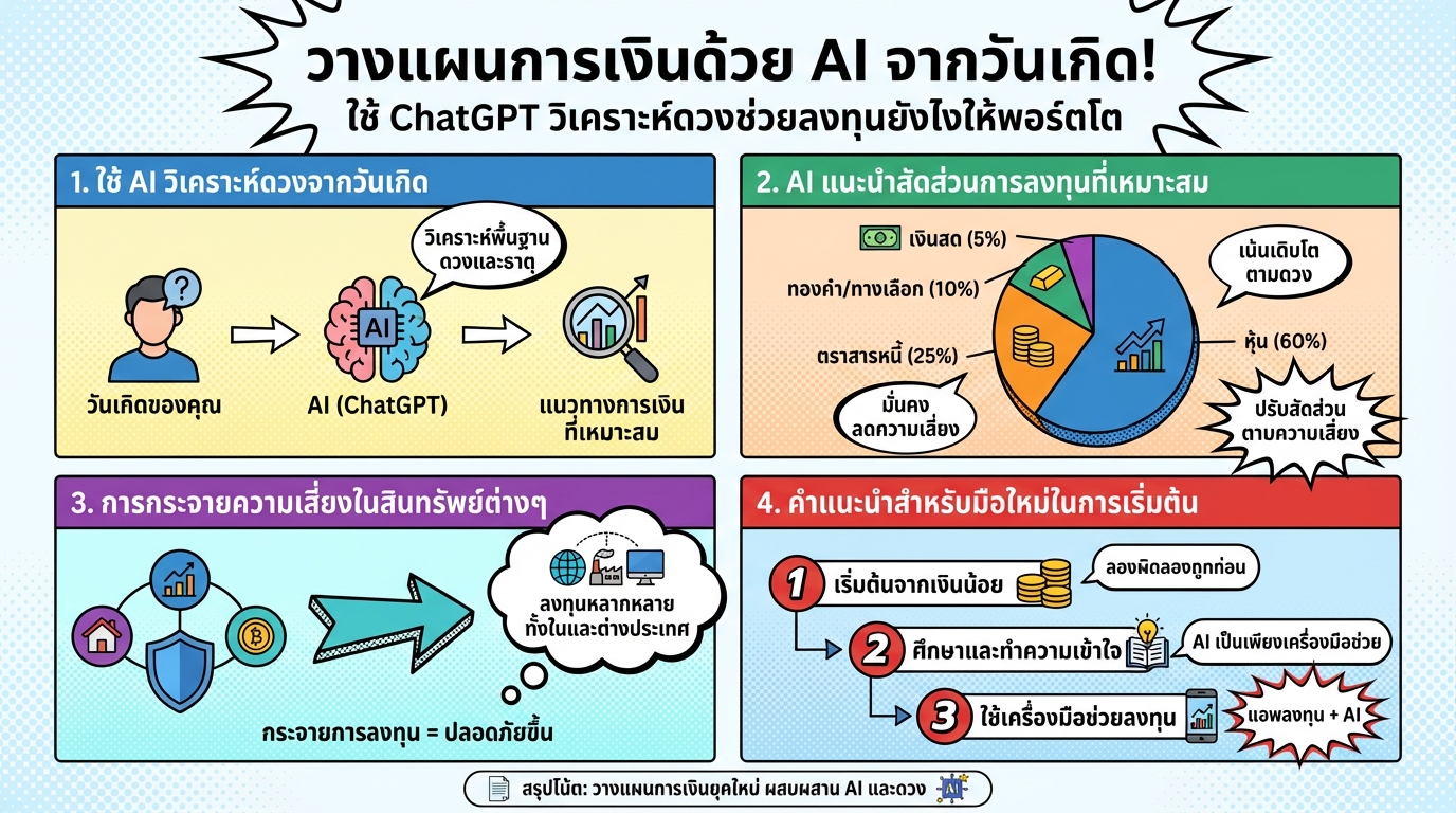วางแผนการเงินด้วย AI จากวันเกิด! วิเคราะห์ดวงช่วยลงทุนให้พอร์ตโต
