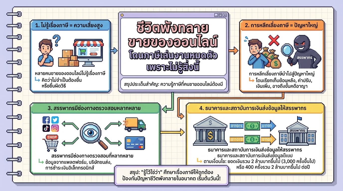 ชีวิตพังทลาย ขายของออนไลน์ โดนภาษีเล่นงาน เพราะไม่รู้เรื่องนี้