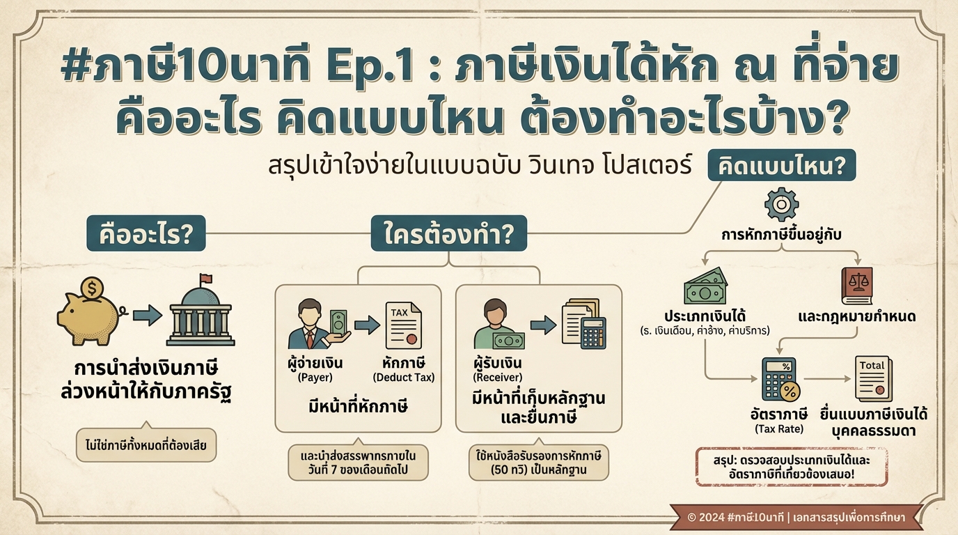 #ภาษี10นาที Ep.1: ภาษีเงินได้หัก ณ ที่จ่าย คืออะไร? เข้าใจง่ายใน 10 นาที