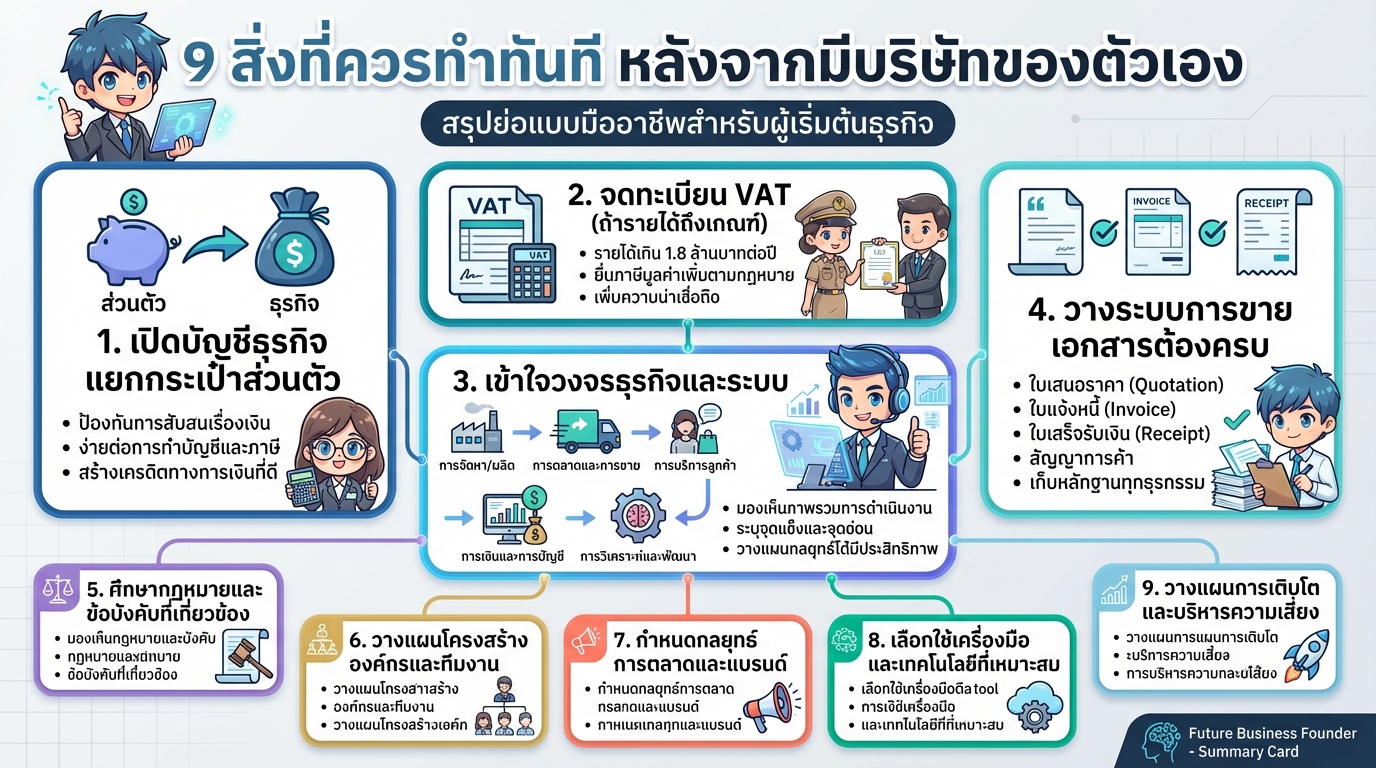 9 สิ่งที่ควรทำทันทีหลังเปิดบริษัท: คู่มือฉบับสมบูรณ์ #บัญชี #ภาษี #การเงิน