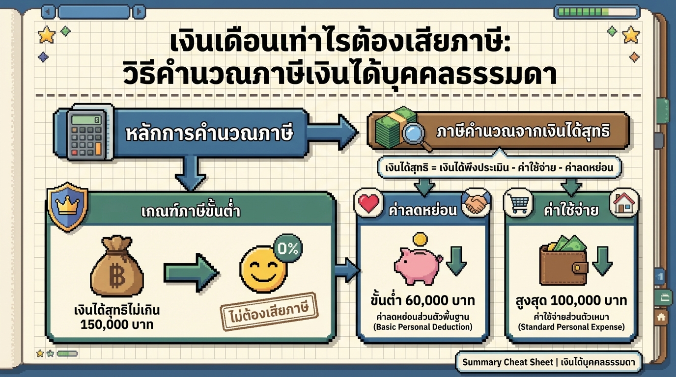เงินเดือนเท่าไรต้องเสียภาษี: วิธีคำนวณภาษีเงินได้บุคคลธรรมดา