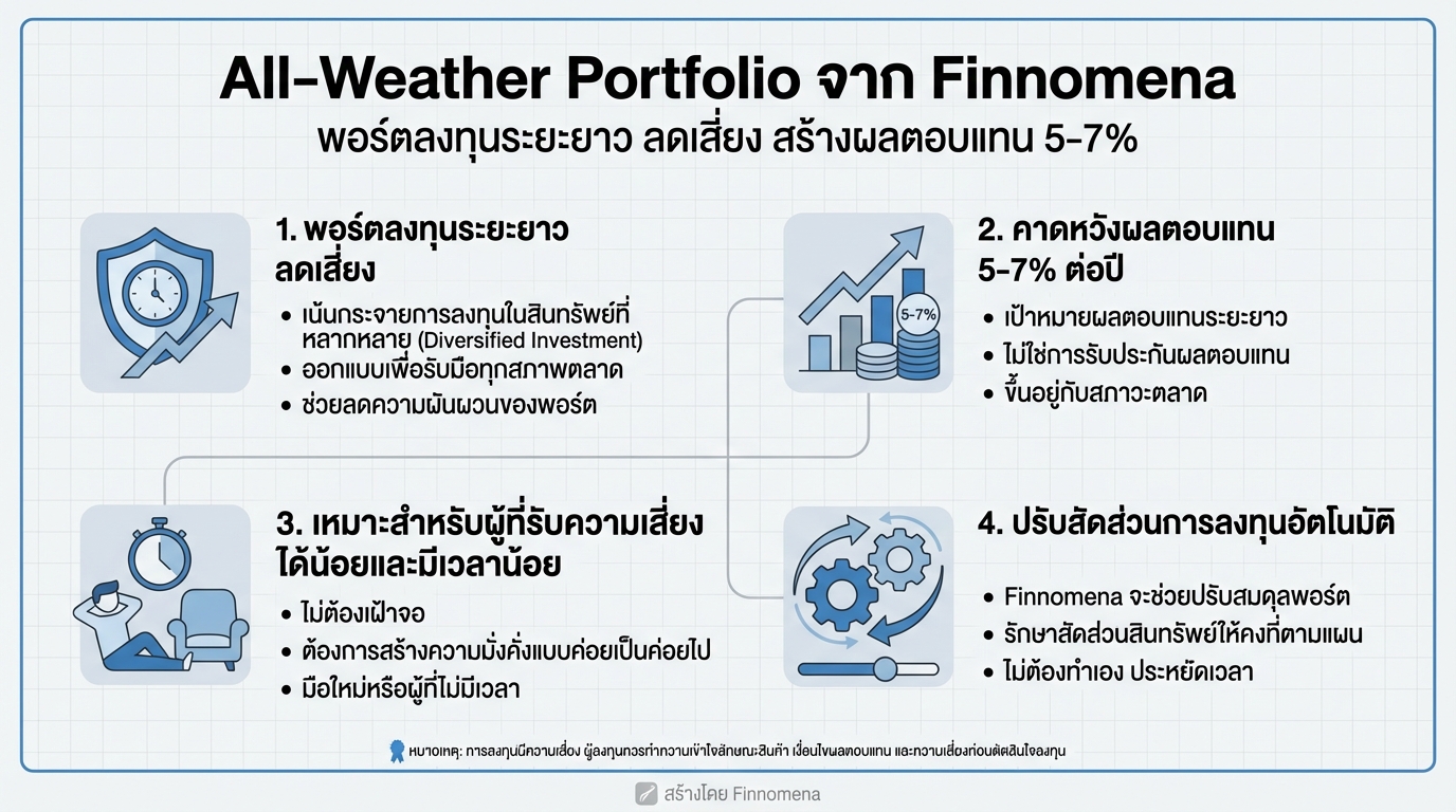All-Weather Portfolio จาก Finnomena: ลงทุนระยะยาว ลดความเสี่ยง 5-7%