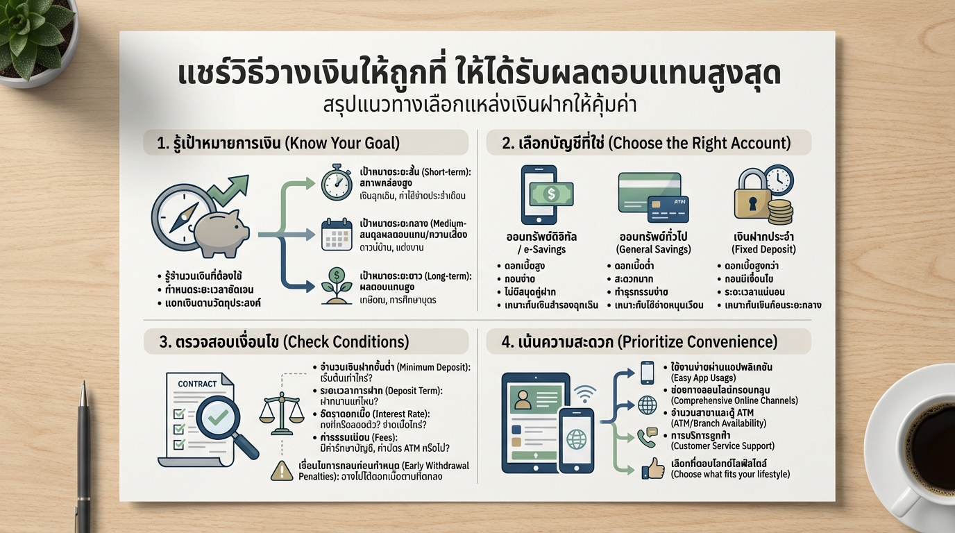 แชร์วิธีวางเงินให้ถูกที่ รับผลตอบแทนสูงสุด ฉบับมือใหม่