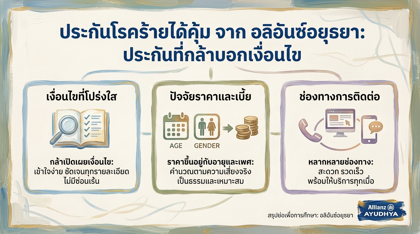 ประกันโรคร้ายได้คุ้มจากอลิอันซ์อยุธยา: เงื่อนไขชัดเจน คุ้มครองจริง