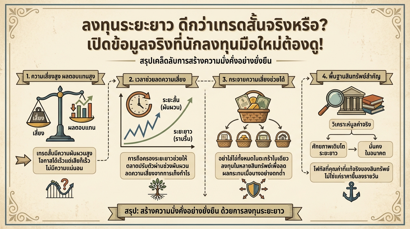 ลงทุนระยะยาว ดีกว่าเทรดสั้น? เปิดข้อมูลจริงที่นักลงทุนต้องรู้!
