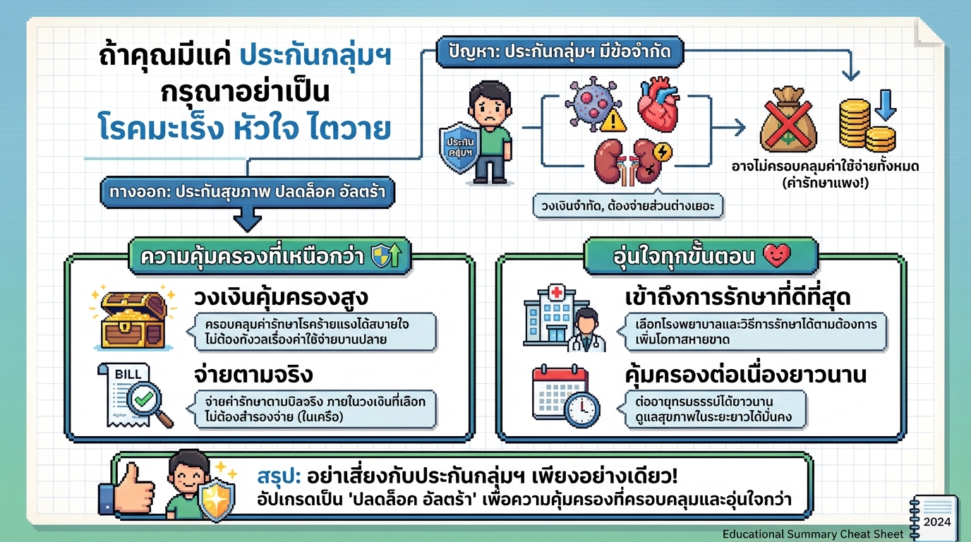 ถ้ามีประกันกลุ่มฯ ระวัง! โรคร้ายแรงอาจเล่นงานคุณ
