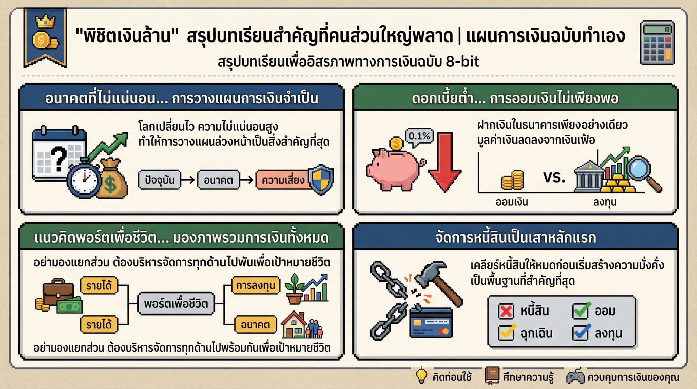 “พิชิตเงินล้าน” สรุปบทเรียนสำคัญที่คนส่วนใหญ่พลาด | แผนการเงินฉบับทำเอง
