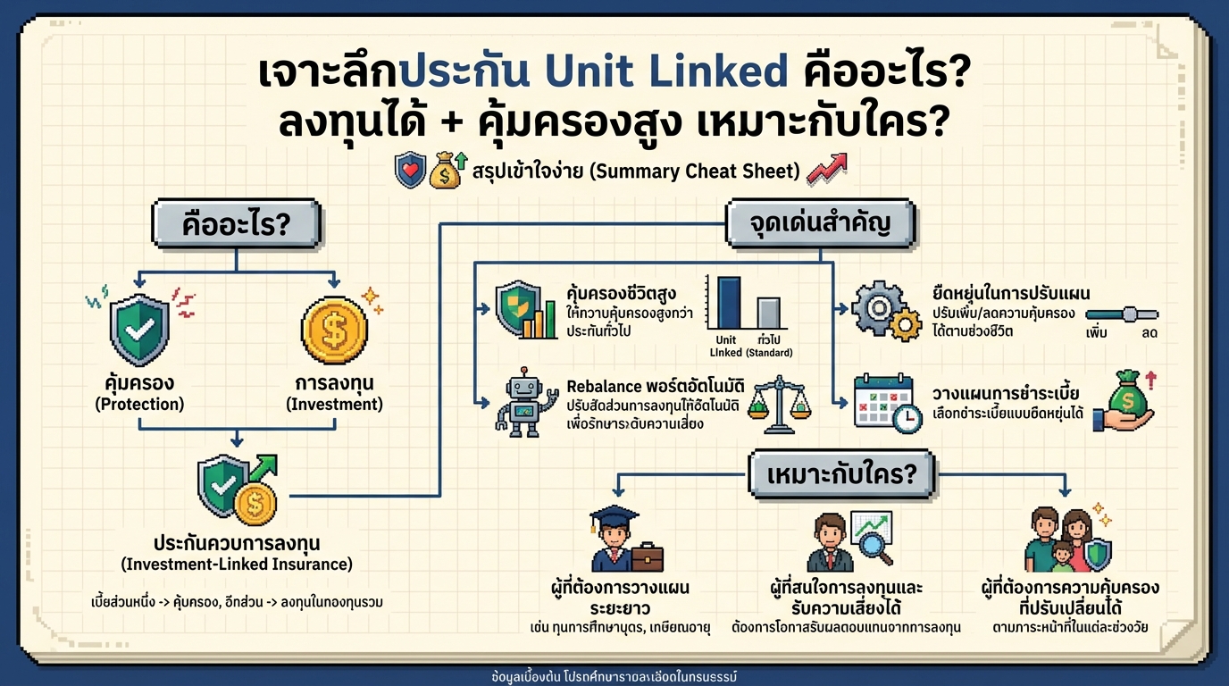 เจาะลึกประกัน Unit Linked: ลงทุนพร้อมคุ้มครองชีวิตสูง เหมาะกับคุณหรือไม่?
