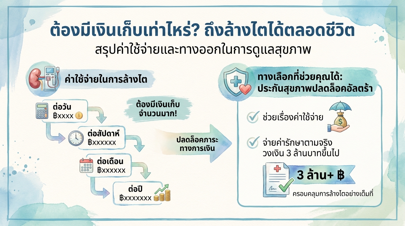 ต้องมีเงินเก็บเท่าไหร่? ล้างไตตลอดชีวิต: ค่าใช้จ่ายและประกันสุขภาพ
