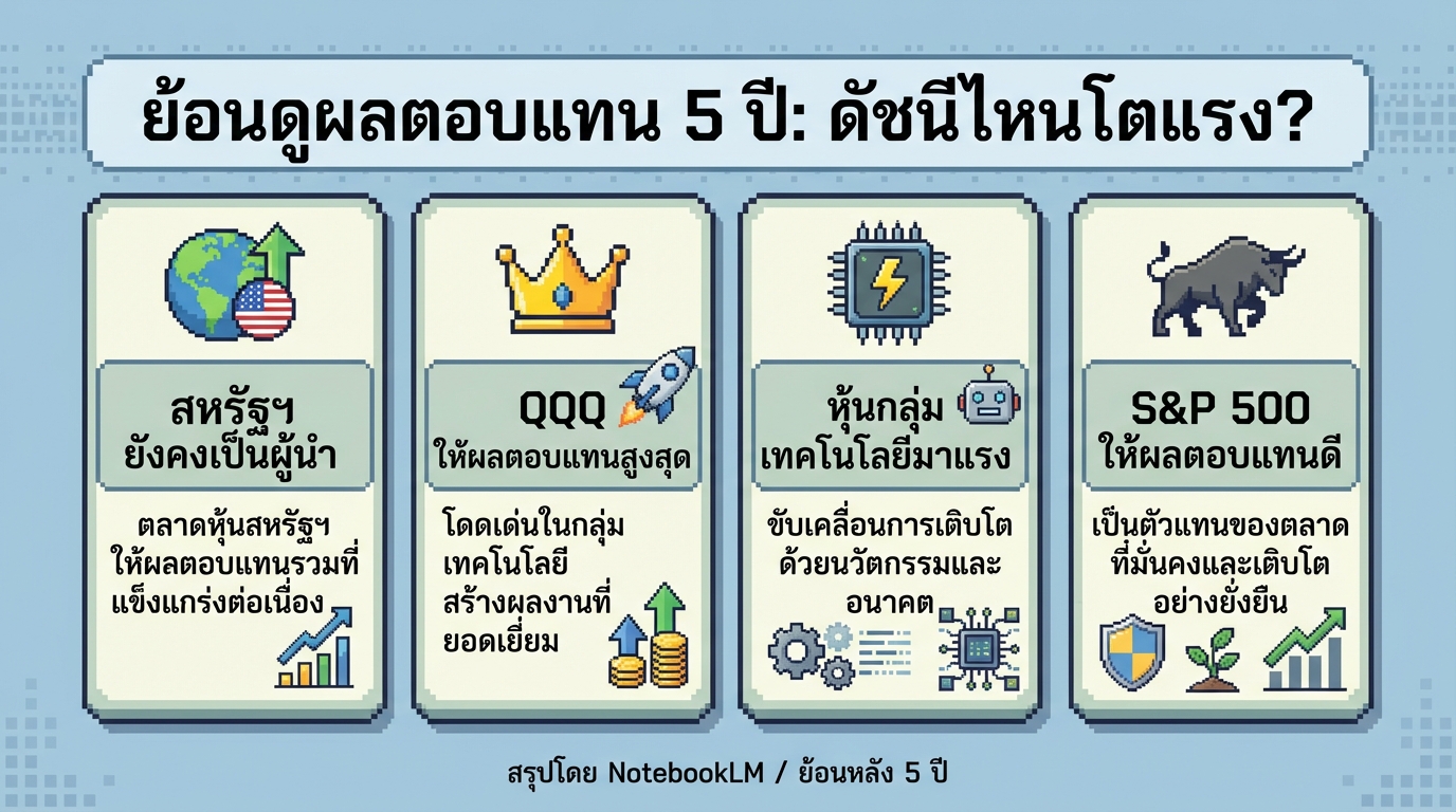 ย้อนดูผลตอบแทน 5 ปี: ดัชนีไหนเด่น? ดัชนีไหนน่าจับตา?