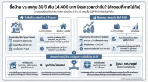 ซื้อบ้าน vs ลงทุน 30 ปี เงิน 14,400 บาท ใครรวยกว่า?