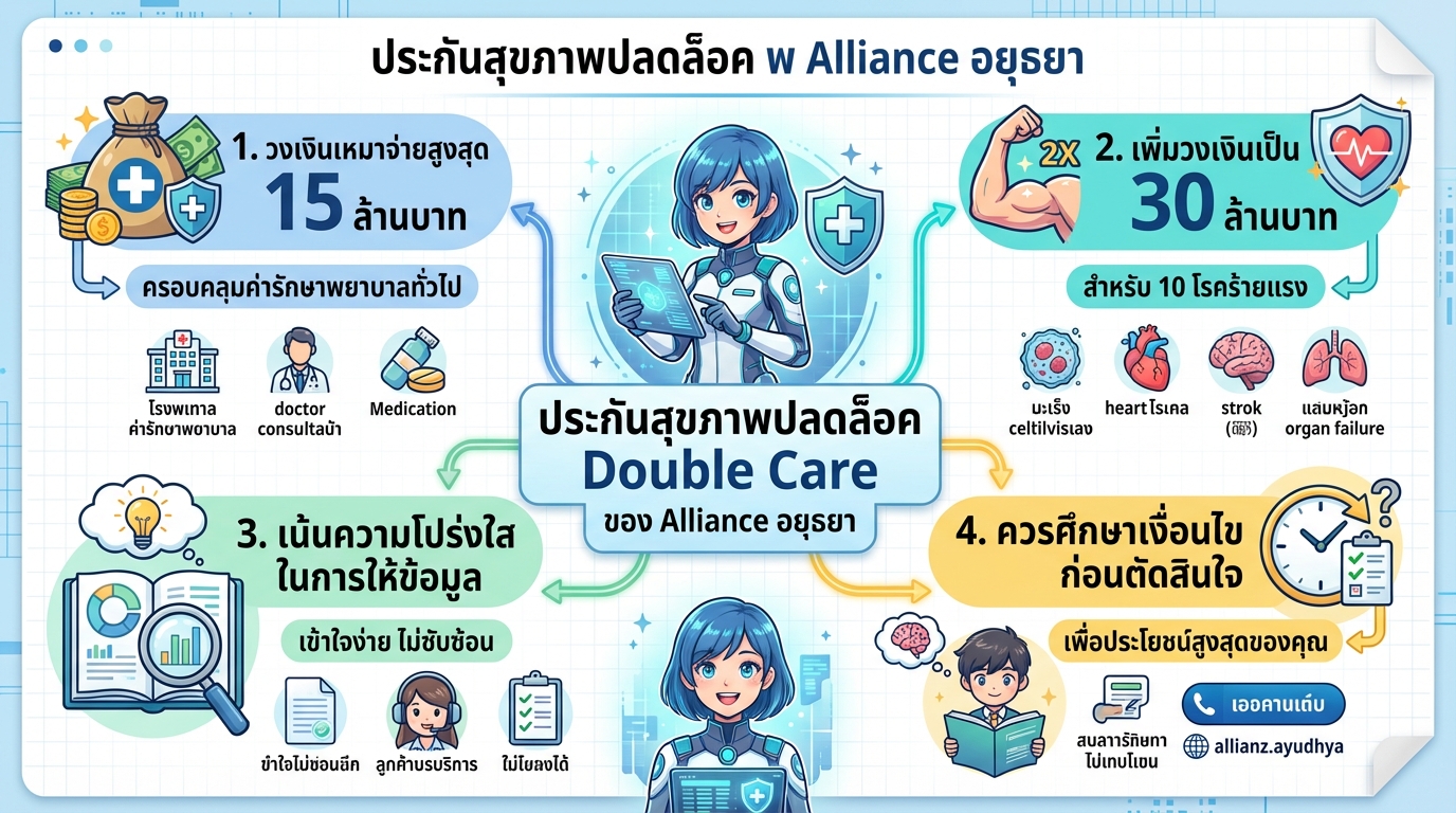 ประกันสุขภาพ Double Care: คุ้มครองสูงสุด 30 ล้านบาท!