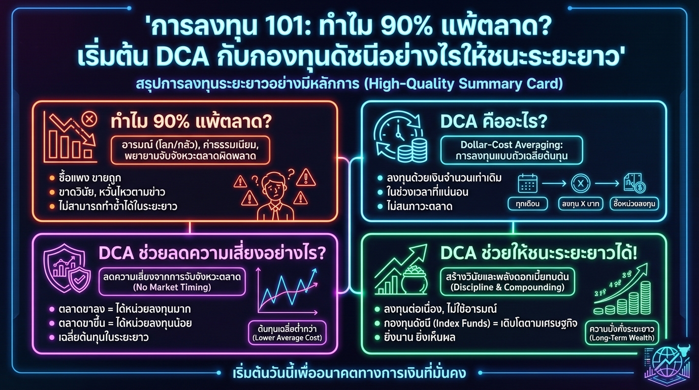 การลงทุน 101: DCA กับกองทุนดัชนี ชนะตลาดระยะยาว