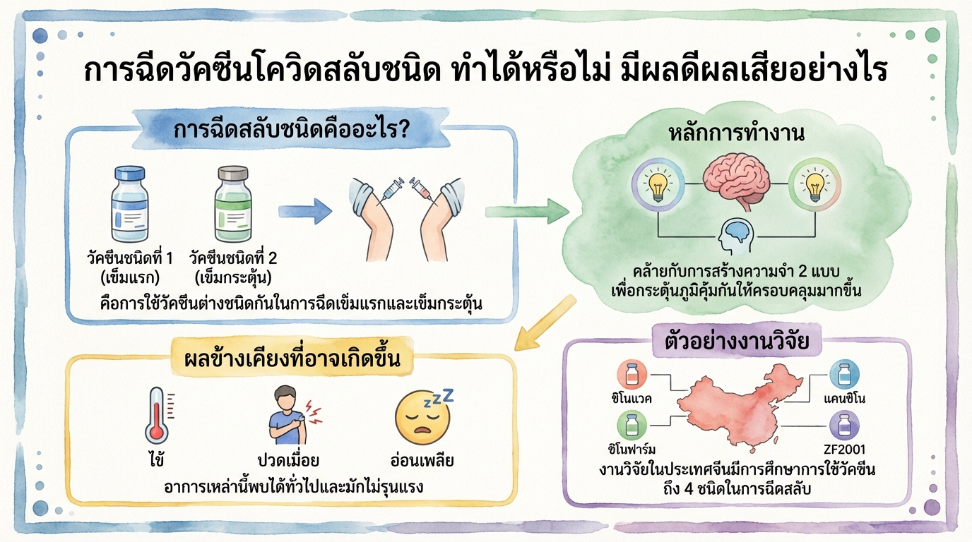 ฉีดวัคซีนโควิดสลับชนิด: รู้จักผลดีผลเสีย พร้อมข้อควรระวัง