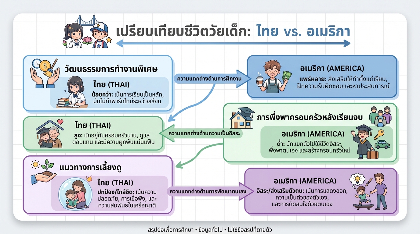เปรียบเทียบชีวิตวัยเด็ก: ไทย vs. อเมริกา