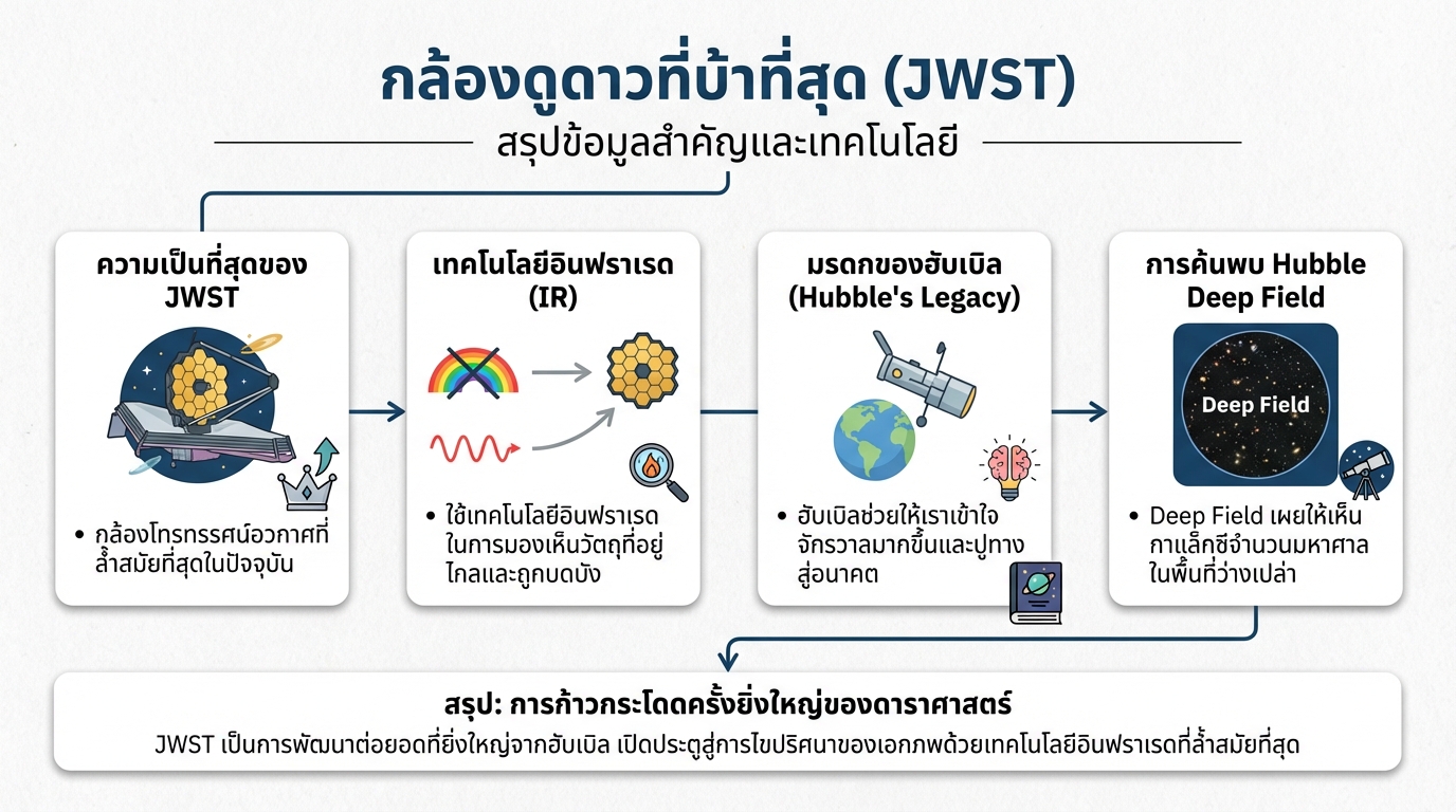 กล้องดูดาวที่บ้าที่สุด (JWST): เปิดโลกจักรวาลด้วยเทคโนโลยีล้ำสมัย