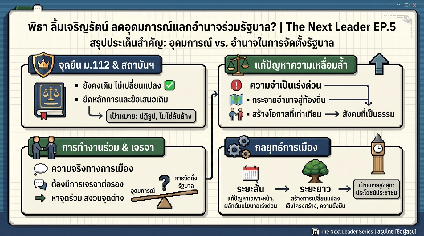 พิธา ลิ้มเจริญรัตน์: ลดอุดมการณ์? วิสัยทัศน์ผู้นำก้าวไกล | The Next Leader