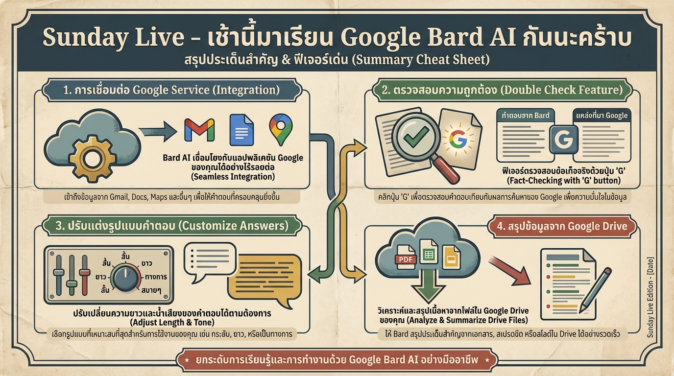 Sunday Live: เรียนรู้ Google Bard AI ฉบับเข้าใจง่าย