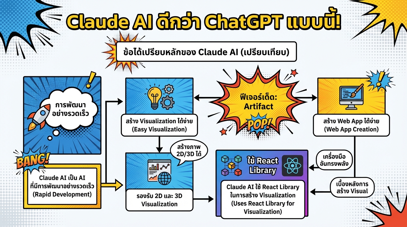 Claude AI ดีกว่า ChatGPT แบบนี้! เจาะลึกฟีเจอร์ใหม่ Artifact