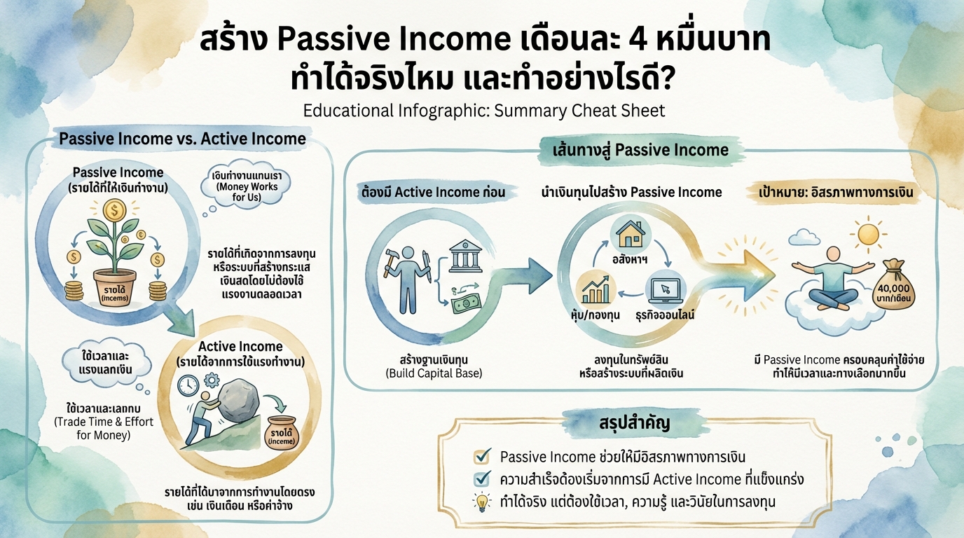 สร้าง Passive Income เดือนละ 4 หมื่นบาท ทำได้จริงไหม? | การเงิน NEW GEN