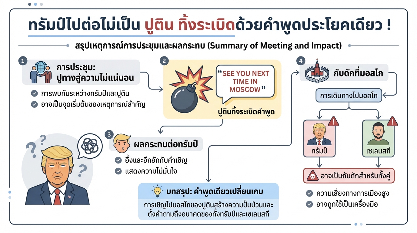 ทรัมป์ไปต่อไม่เป็น ปูตินทิ้งระเบิดด้วยคำพูดเดียว! | การเงิน