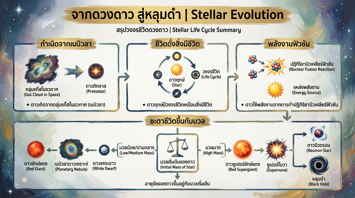 จากดวงดาว สู่หลุมดำ | การเดินทางของดาวฤกษ์