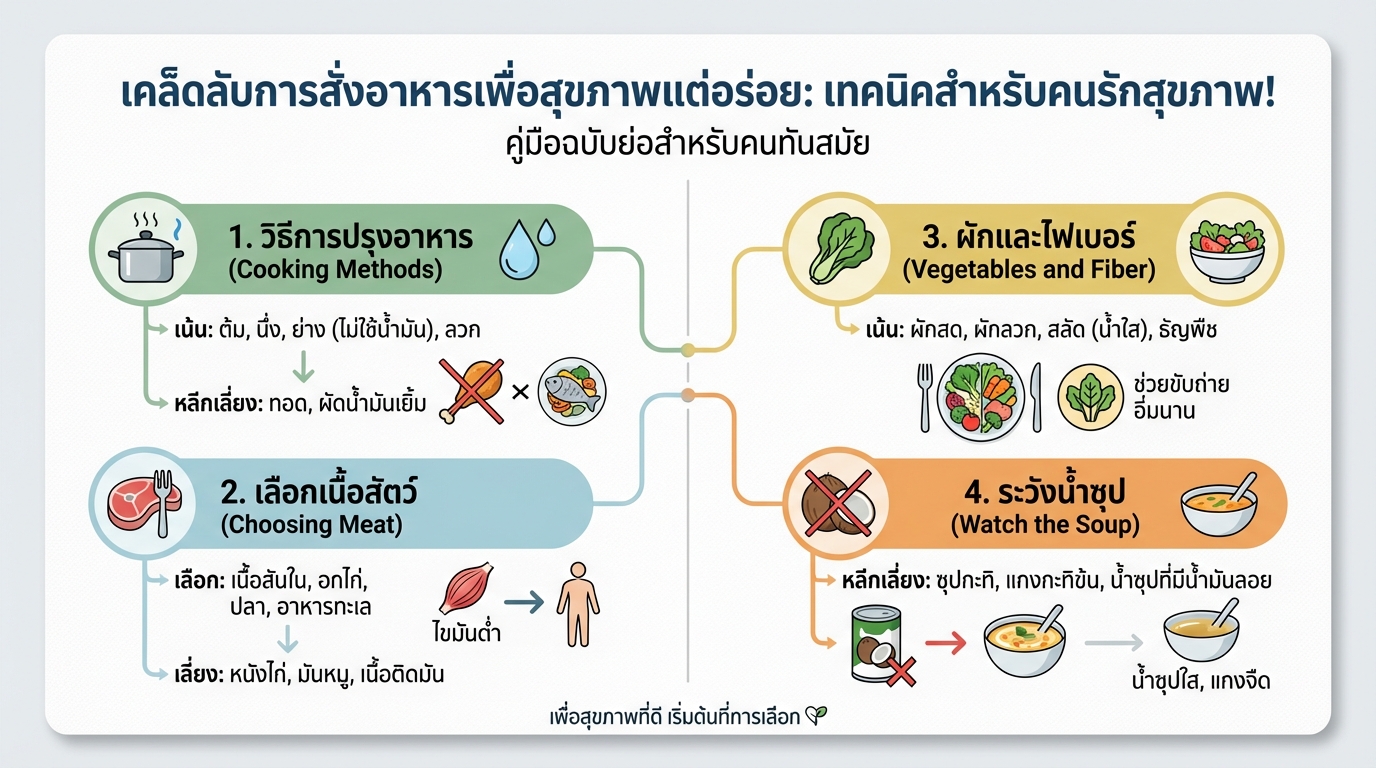 เคล็ดลับสั่งอาหารสุขภาพ: อร่อยได้ ไม่ต้องอด!