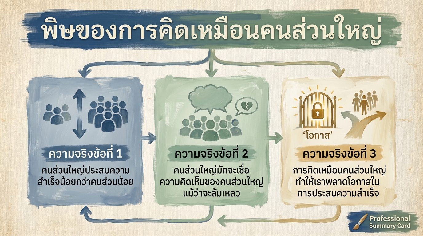 พิษของการคิดเหมือนคนส่วนใหญ่: ทำไมการคิดแบบคนส่วนใหญ่ถึงพาจน #ยีราฟพารวย