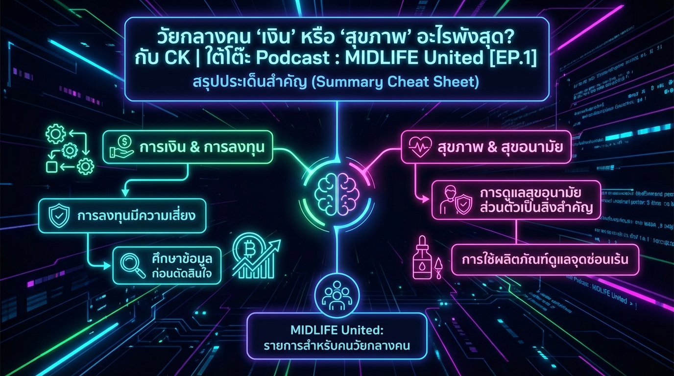 วัยกลางคน: เงิน vs สุขภาพ อะไรพังก่อน? ฟัง CK | MIDLIFE United