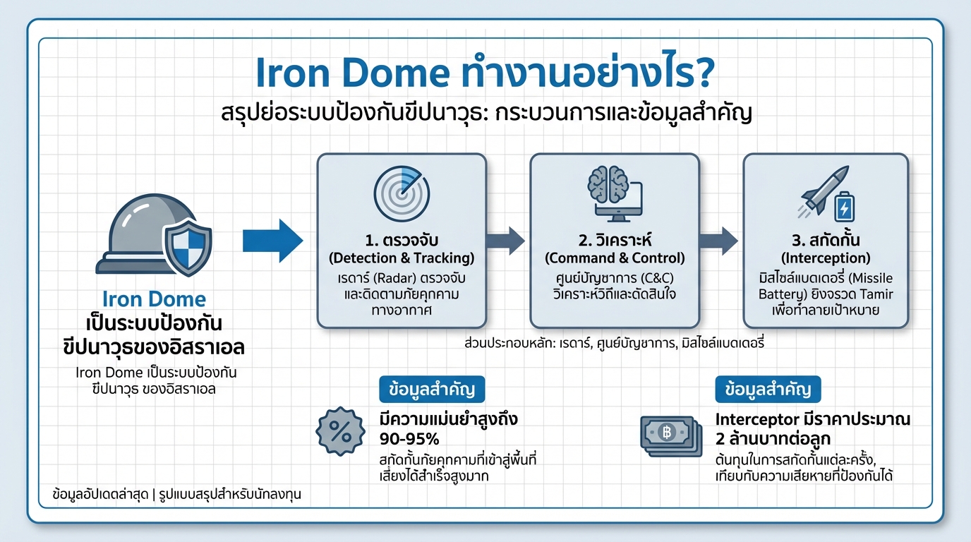 Iron Dome ทำงานอย่างไร? เจาะลึกระบบป้องกันภัยทางอากาศของอิสราเอล