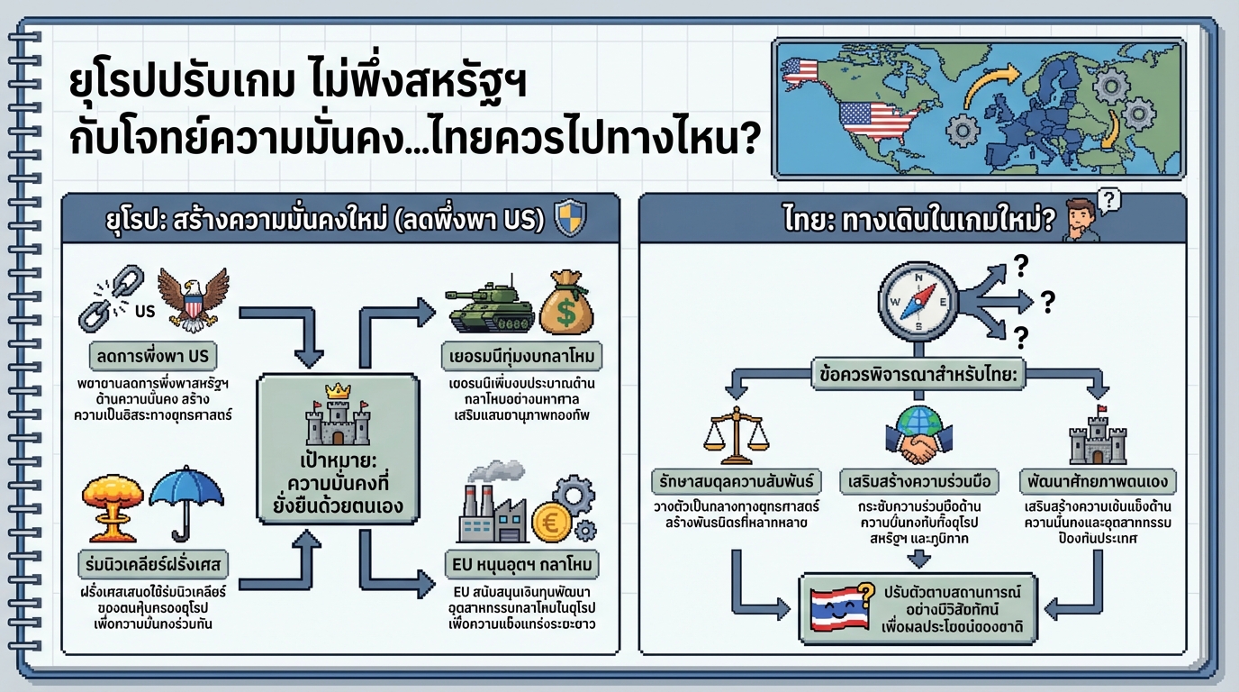 ยุโรปปรับเกม ไม่พึ่งสหรัฐฯ กับโจทย์ความมั่นคง…ไทยควรไปทางไหน?