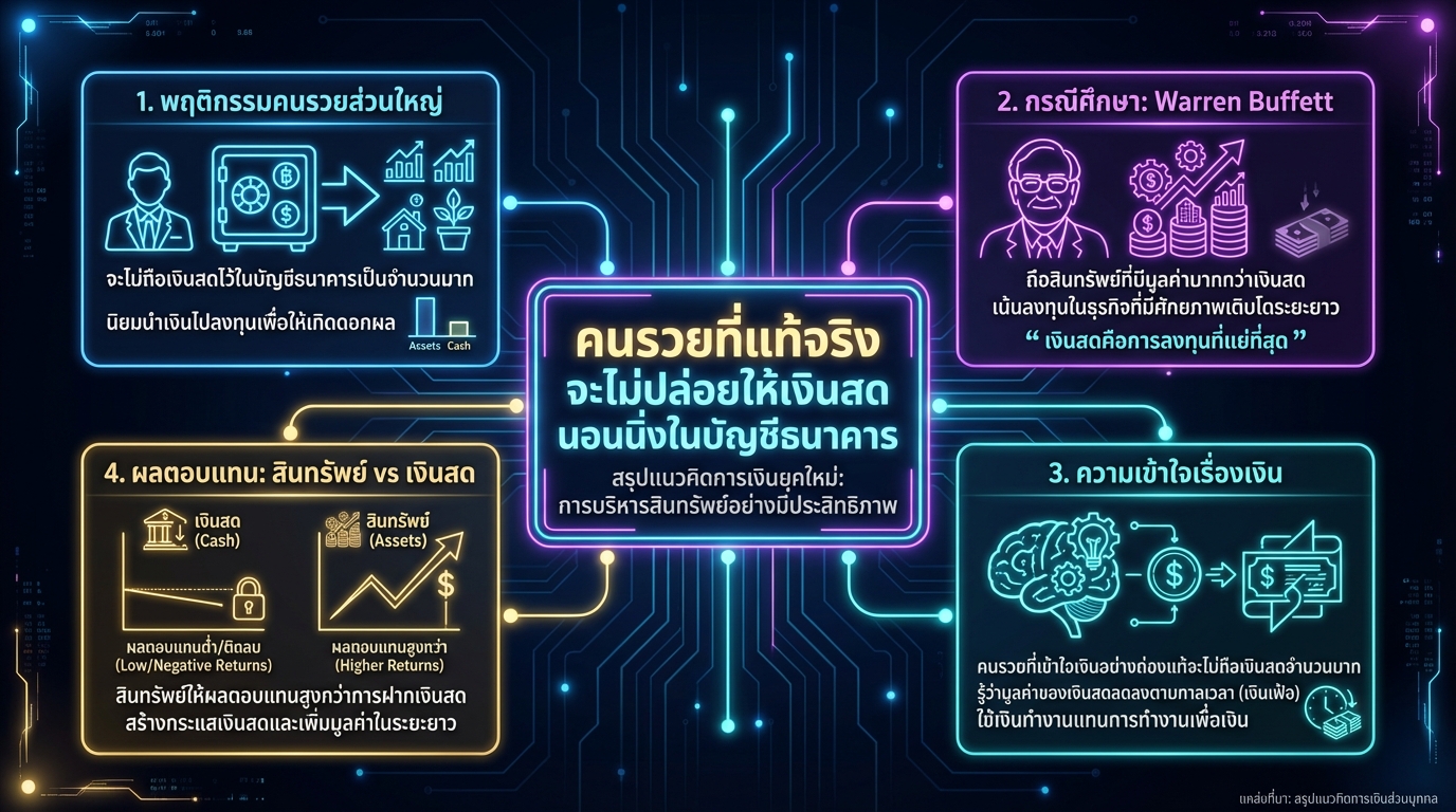 คนรวยที่แท้จริงไม่เก็บเงินสดไว้ในบัญชีธนาคาร