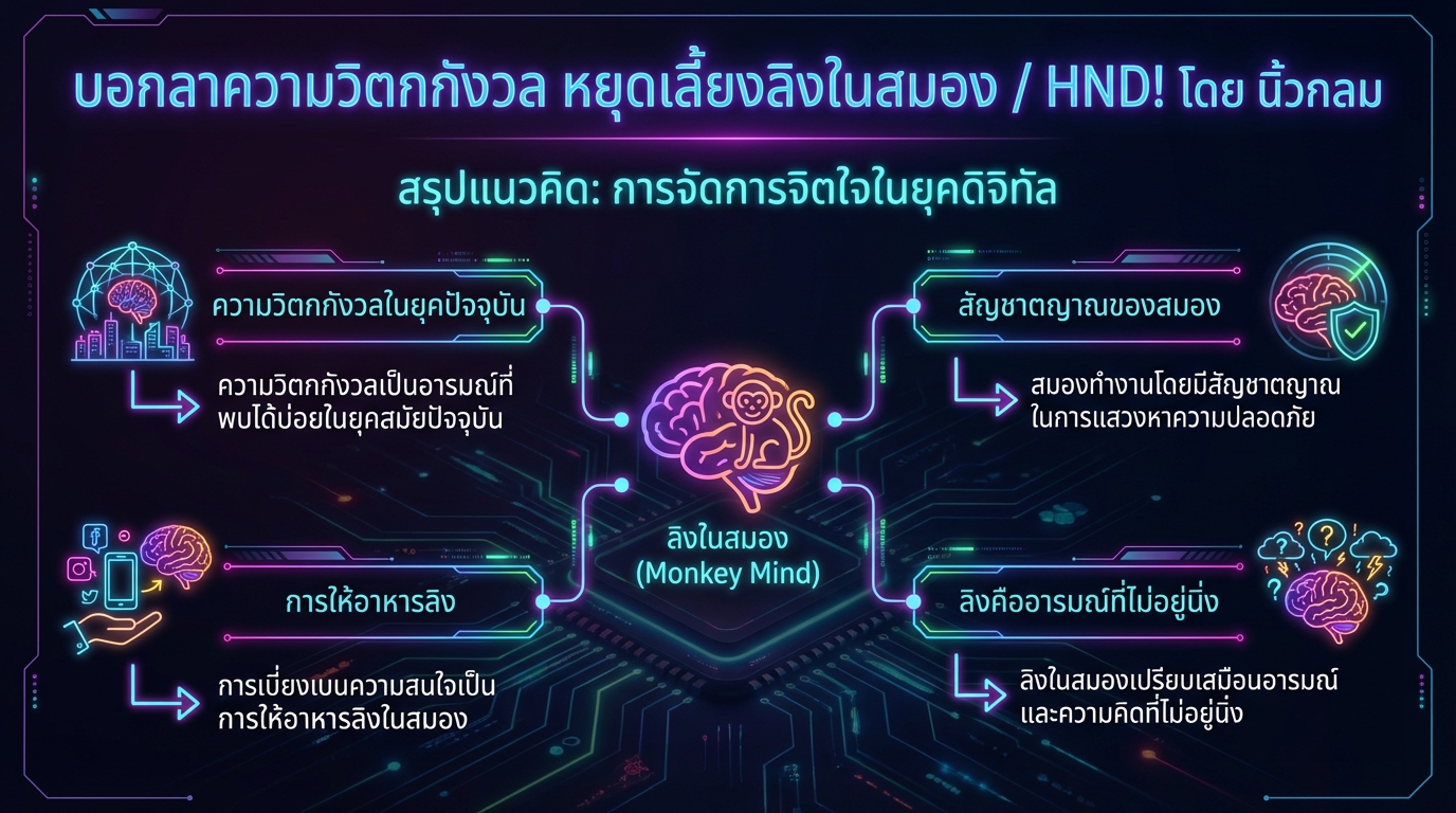 บอกลาความวิตกกังวล หยุดเลี้ยงลิงในสมอง / HND! โดย นิ้วกลม