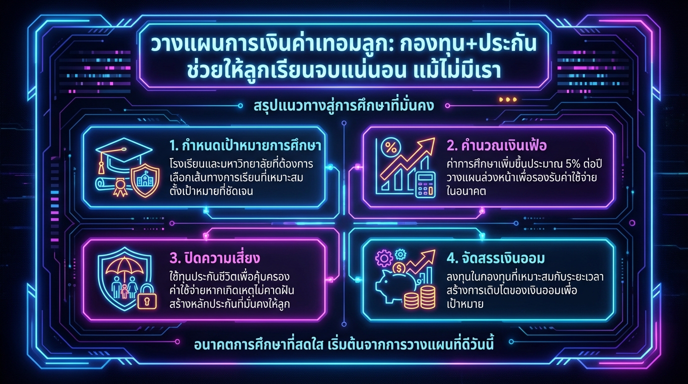 วางแผนค่าเทอมลูก: กองทุน+ประกัน ลูกเรียนจบแน่!