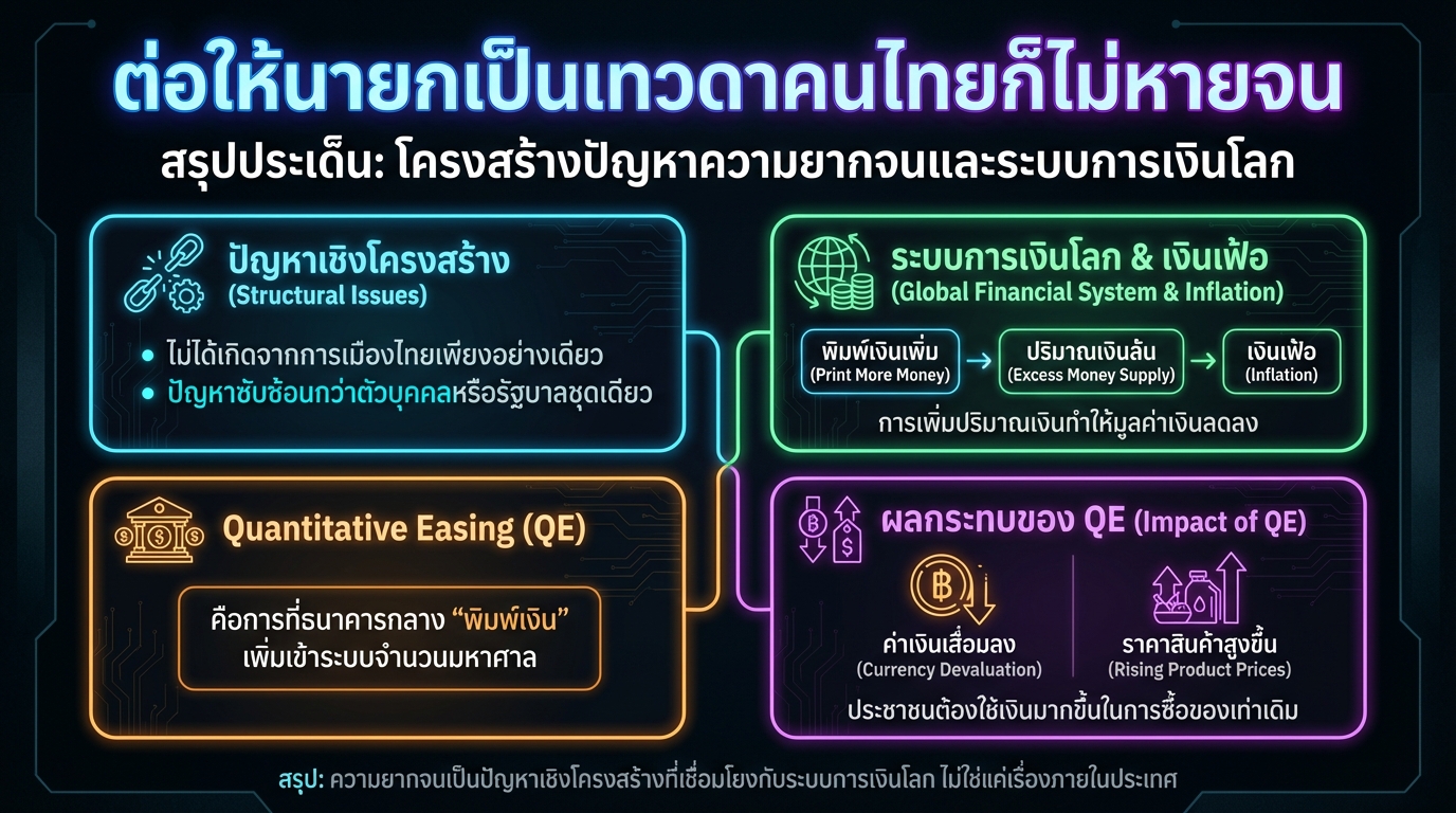ต่อให้นายกเป็นเทวดาคนไทยก็ไม่หายจน: ทำไมความจนยังอยู่?