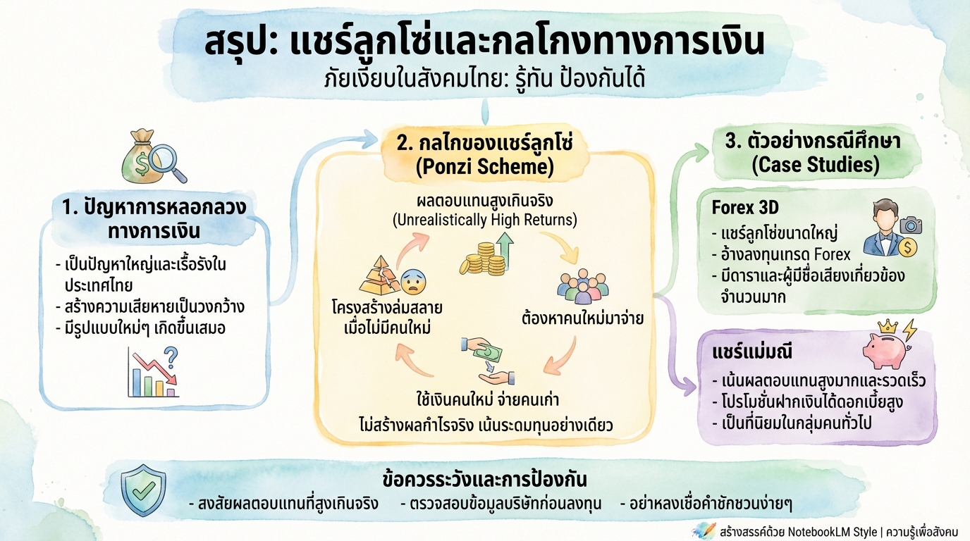 แชร์ลูกโซ่และกลโกงอื่นๆ: รู้ทันเล่ห์เหลี่ยมทางการเงินในไทย