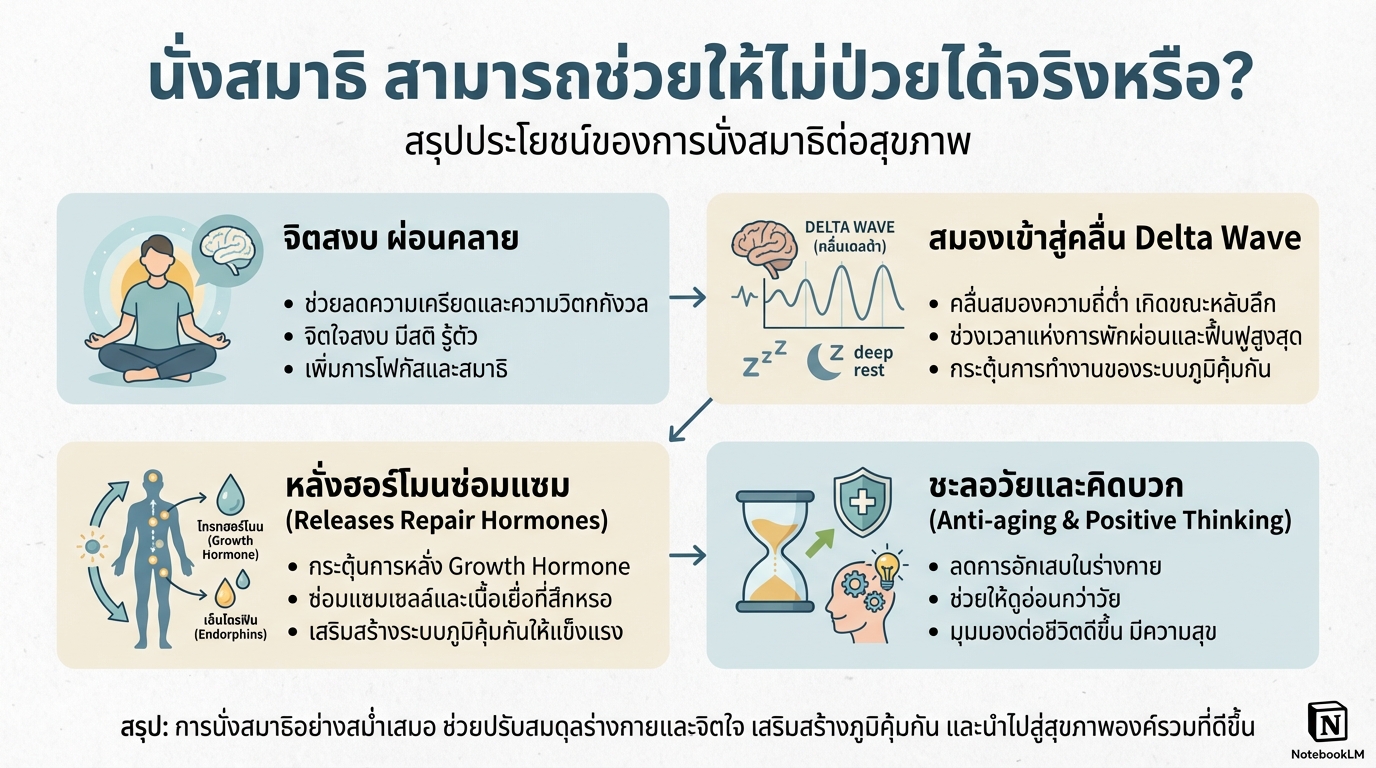 นั่งสมาธิ ช่วยให้ไม่ป่วยจริงหรือ? ไขข้อข้องใจกับหมอแอมป์