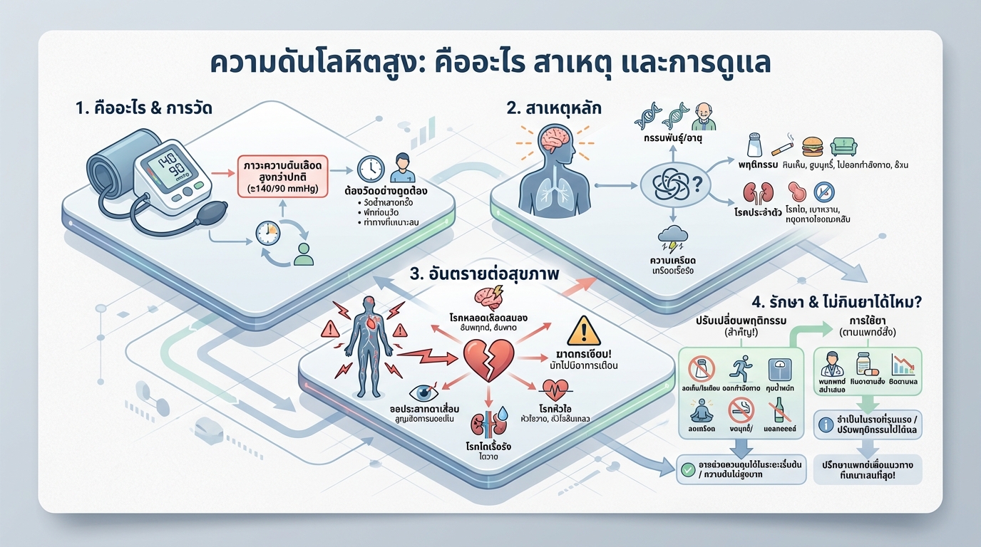 ความดันโลหิตสูง คืออะไร? สาเหตุ อาการ รักษา และการดูแล #ความดันโลหิตสูง