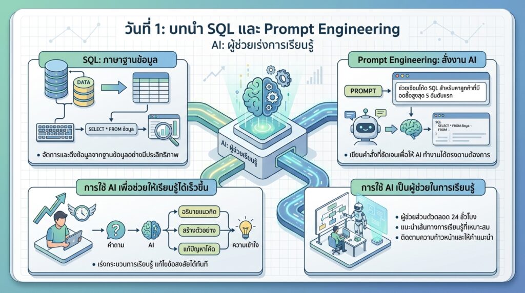 Day One: SQL และ Prompt Engineering สำหรับการเงิน - My Company