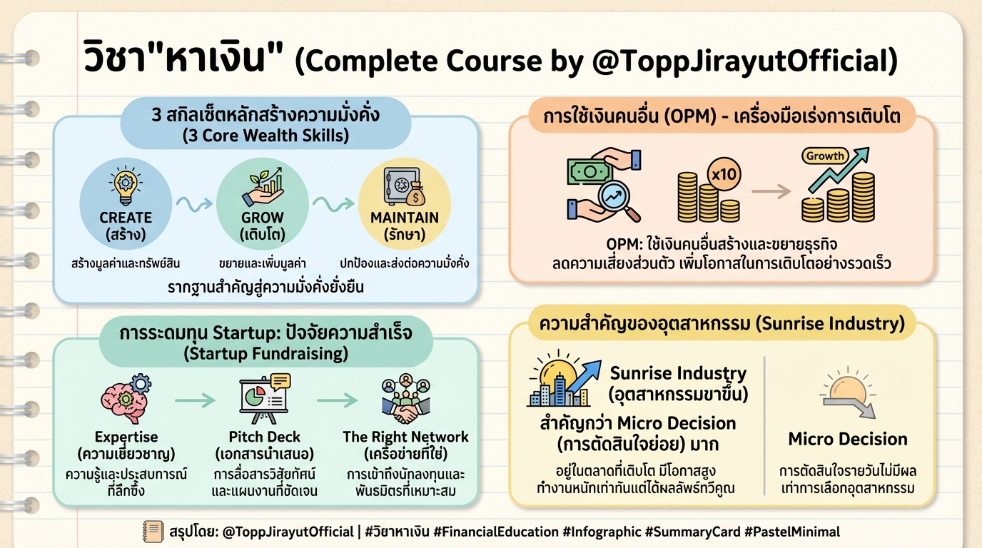 “วิชา”หาเงิน” (Complete Course by @ToppJirayutOfficial): สร้างความมั่งคั่งจากศูนย์”