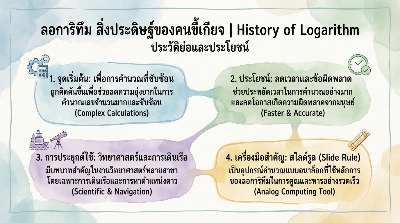 ลอการิทึม สิ่งประดิษฐ์ของคนขี้เกียจ | History of Logarithm