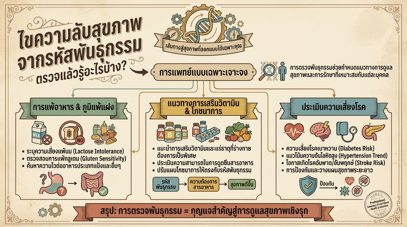 ไขความลับสุขภาพ จากรหัสพันธุกรรม ตรวจแล้วรู้อะไรบ้าง?